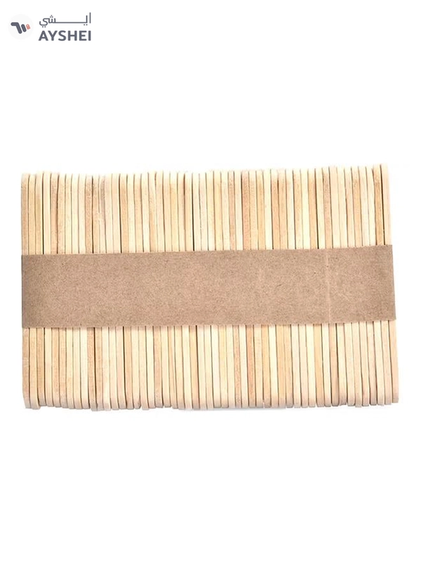 CYTHERIA 50-Piece Wooden Ice Cream Popsicle Stick Beige 93mm