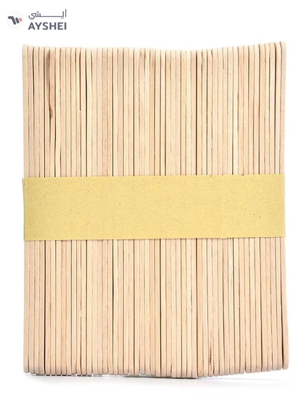 CYTHERIA 50-Piece Wooden Ice Cream Popsicle Stick Beige 93mm