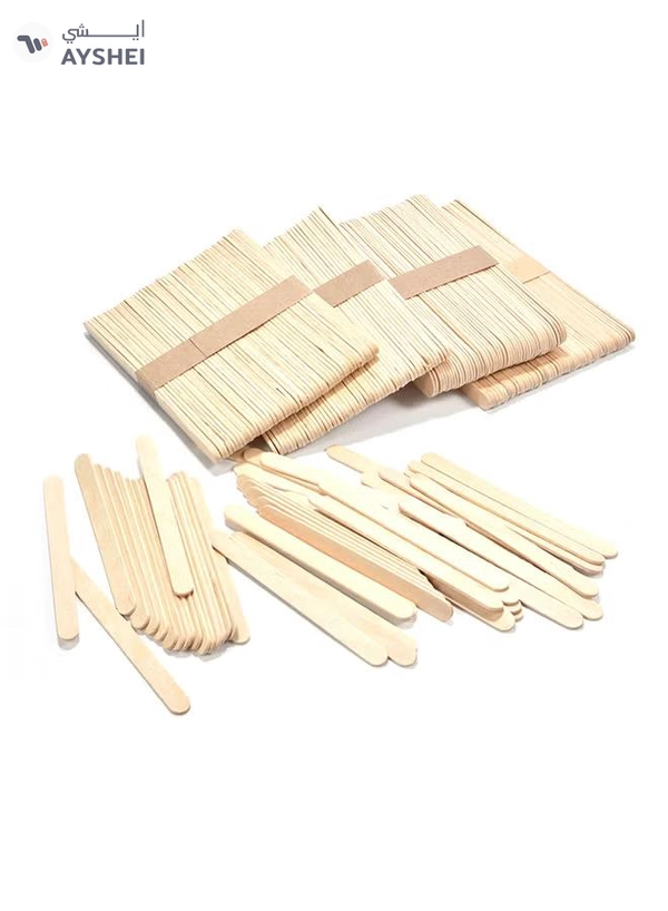 CYTHERIA 50-Piece Wooden Ice Cream Popsicle Stick Beige 93mm