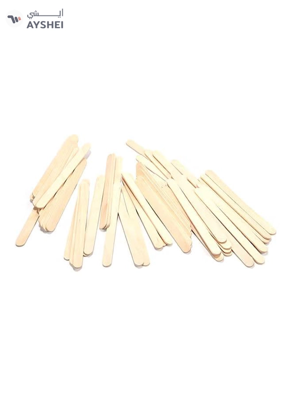 CYTHERIA 50-Piece Wooden Ice Cream Popsicle Stick Beige 93mm