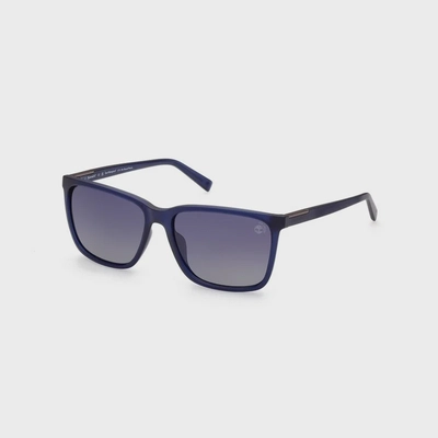 Timberland TB9280-H Polarized Men’s Sunglasses | Square Blue Acetate Frame-0