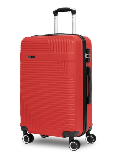PARAJOHN Medium 24-Inch ABS Lightweight Hardshell Luggage Trolley | carrying 20kg 4-Wheel Spinner Suitcase Red-0