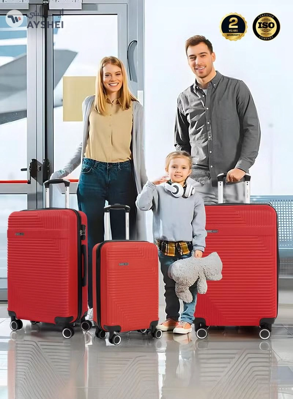 PARAJOHN Medium 24-Inch ABS Lightweight Hardshell Luggage Trolley | carrying 20kg 4-Wheel Spinner Suitcase Red