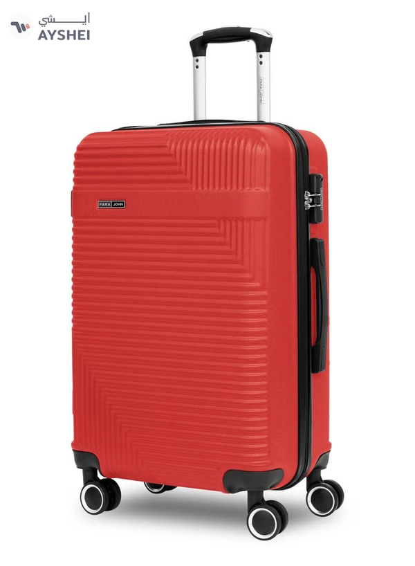 PARAJOHN Medium 24-Inch ABS Lightweight Hardshell Luggage Trolley | carrying 20kg 4-Wheel Spinner Suitcase Red