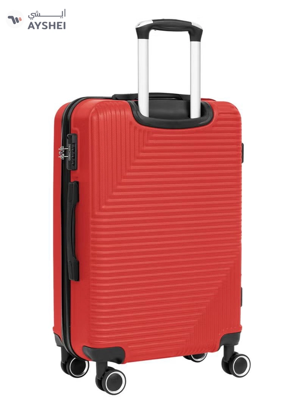 PARAJOHN Medium 24-Inch ABS Lightweight Hardshell Luggage Trolley | carrying 20kg 4-Wheel Spinner Suitcase Red