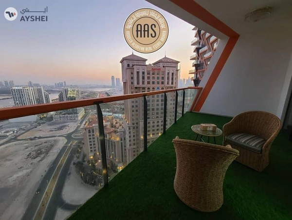 Elegant furnished 1bhk 2bathrooms in 100k balcony wardrobes 1parking