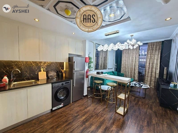 Elegant furnished 1bhk 2bathrooms in 100k balcony wardrobes 1parking