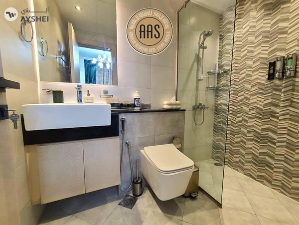 Elegant furnished 1bhk 2bathrooms in 100k balcony wardrobes 1parking