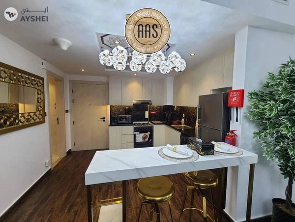 Elegant furnished 1bhk 2bathrooms in 100k balcony wardrobes 1parking