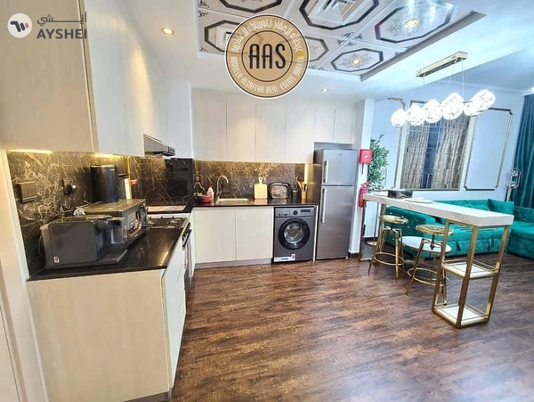 Elegant furnished 1bhk 2bathrooms in 100k balcony wardrobes 1parking