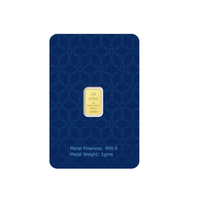 Dubai 1g Pure 999.9 Fine Gold Bar 24KT-2