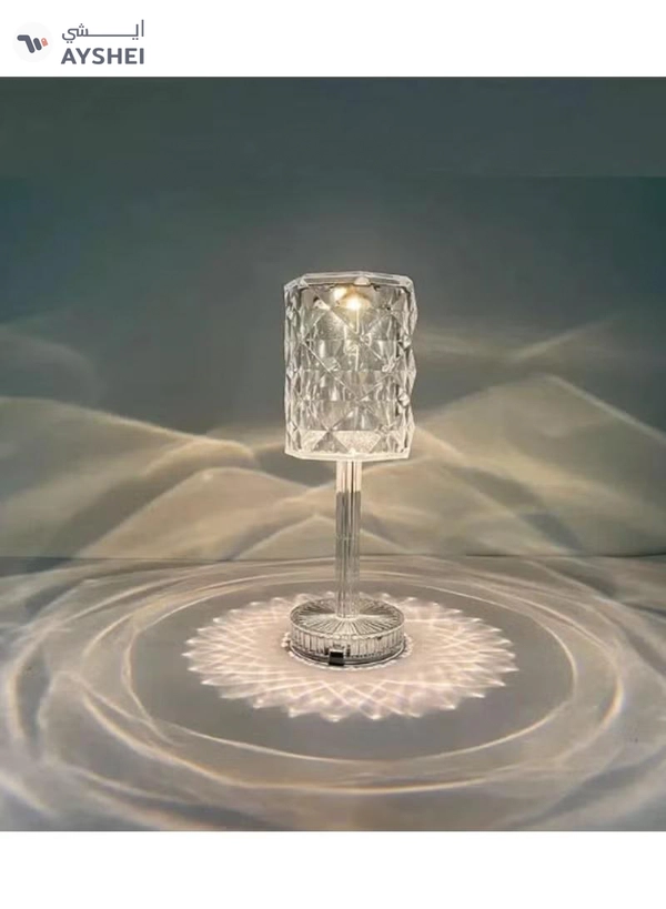 Yuwell 16 Colors RGB Crystal Table Lamp Diamond Lamp Multi-Color Remote Control Touch Table Light USB Charging Romantic Acrylic LED Night Light Modern Home Decoration