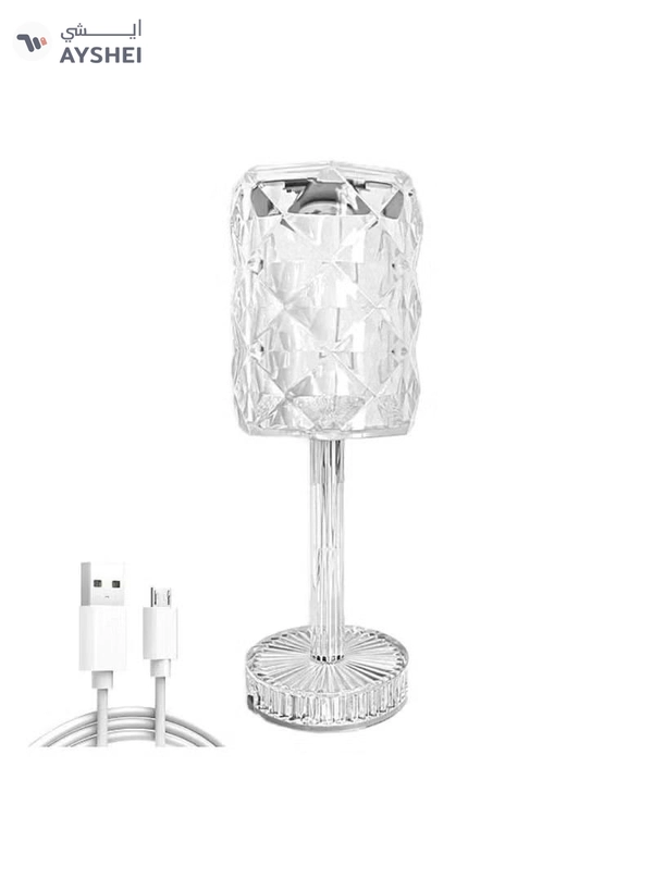 Yuwell 16 Colors RGB Crystal Table Lamp Diamond Lamp Multi-Color Remote Control Touch Table Light USB Charging Romantic Acrylic LED Night Light Modern Home Decoration