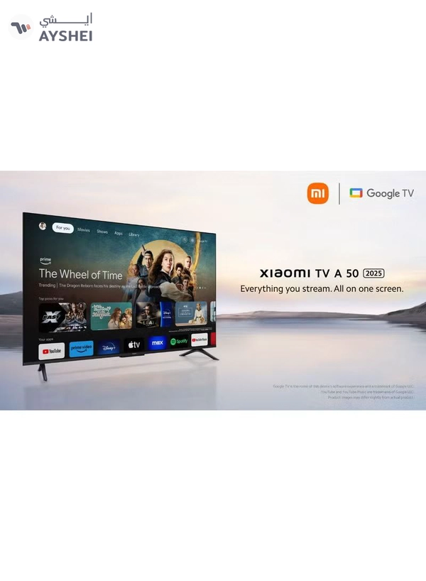 Xiaomi TV A 50" 2025 | Google TV | UHD 4K Display | Dolby Audio, DTS-X, And DTS Virtual:X | Premium bezel-less Design | 360° Bluetooth Remote Control L50MA-AME Black