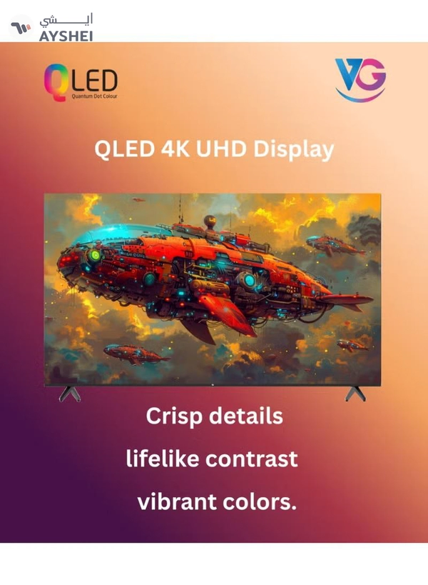 VG 85 Inch QLED 4K UHD Smart TV | WebOS Hub, A+ Grade Panel, Dolby Audio, Magic Remote, Apple AirPlay, Wifi, Bluetooth, YouTube, Netflix, Prime Video, Shahid – (VGQLED85WOU - 2025)