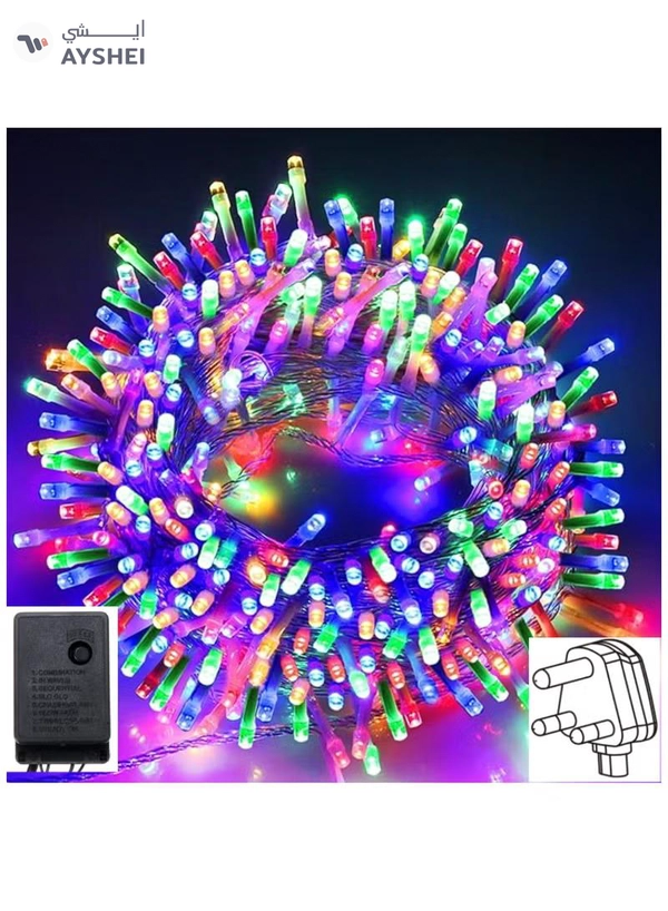 Yuwell 50 Meter 240 LED String Lights Decoration Lights RGB Light 8 Modes Led Light Clear Wire For Home Decorations Ramadan Lights Indoor & Outdoor Decoration Ramadan Decoration Light Diwali Lights Curtain Lights With 3-Pin Uk Plug
