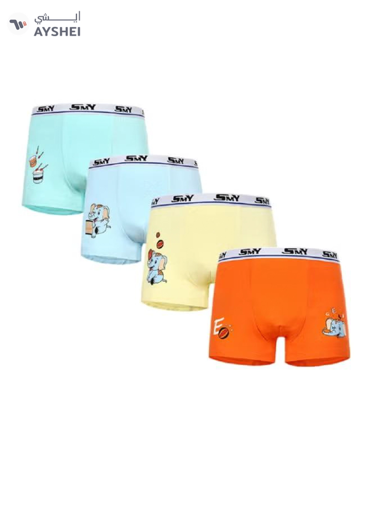 Babyqlo 4 Pack Elephant Printed Boxer Multicolour-1-1