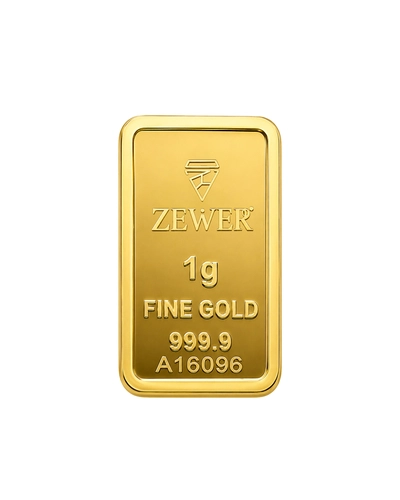 Zewer 1g 24K 999.9 Fine Gold Bar with Floral Design-3