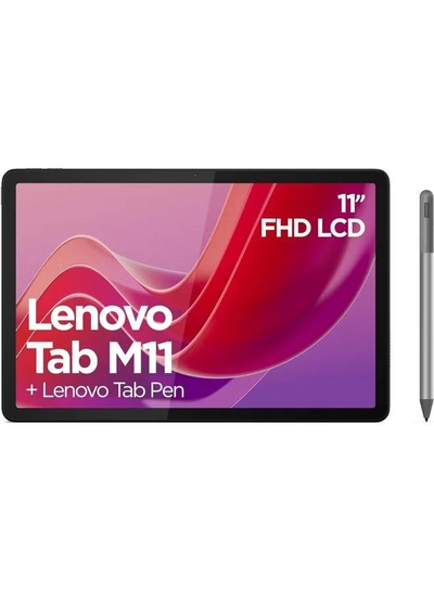 Lenovo Tab M11 11-Inch Luna Grey 4GB RAM 128GB 4G LTE With Folio Case & Lenovo Pen-0