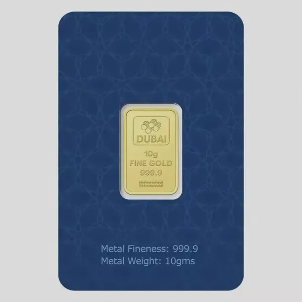 Dubai Gold 10 Grams Pure 999.9 Fine Gold Bar - Variable Design
