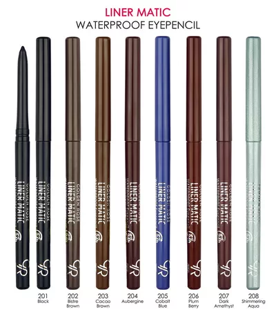 GOLDEN ROSE LINER MATIC WATERPROOF 24H STAY EYEPENCIL NO:206 PLUM BERRY-3