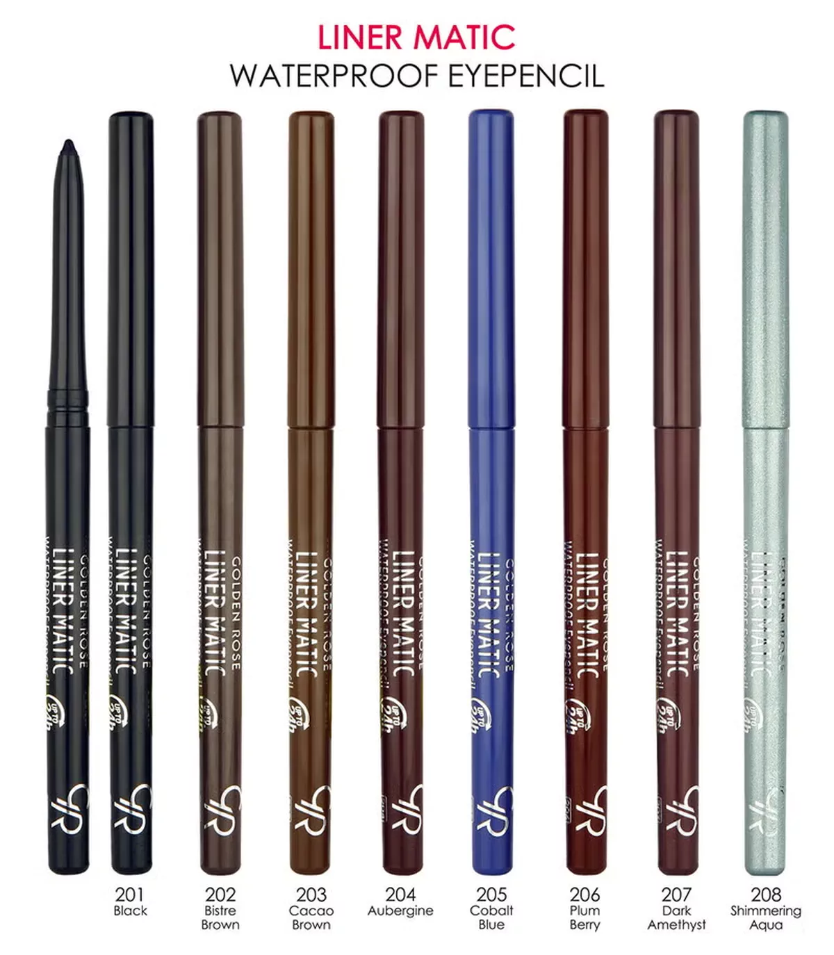 GOLDEN ROSE LINER MATIC WATERPROOF 24H STAY EYEPENCIL NO:206 PLUM BERRY-3-3