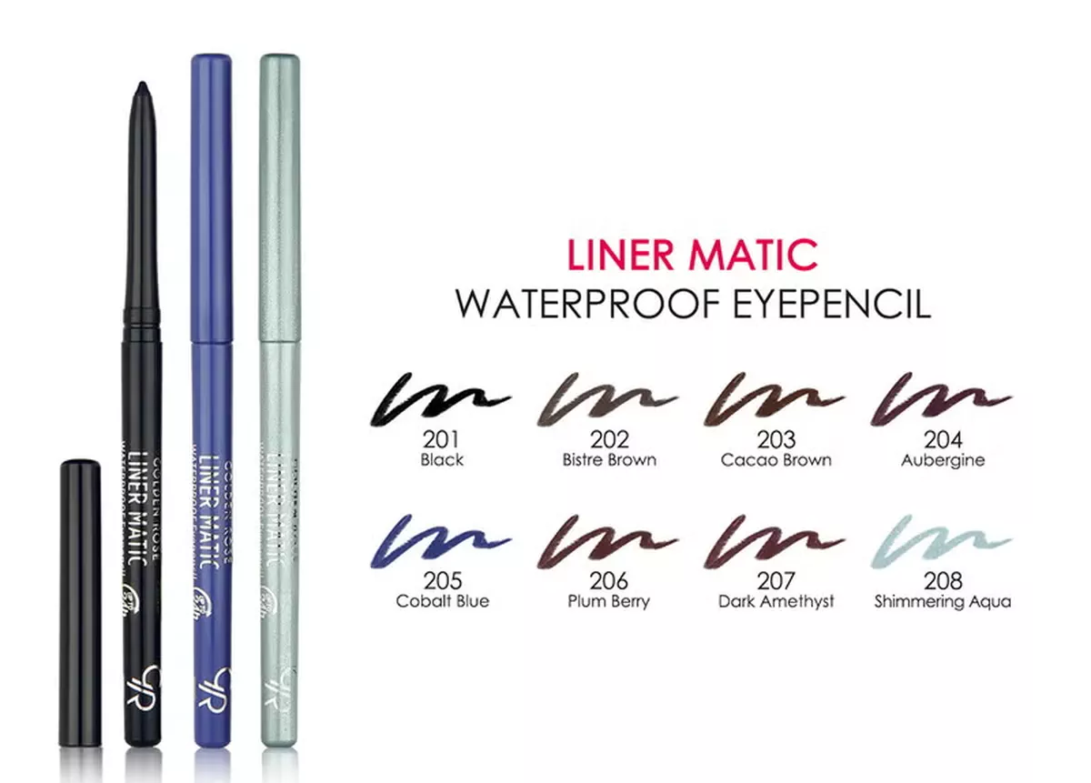GOLDEN ROSE LINER MATIC WATERPROOF 24H STAY EYEPENCIL NO:206 PLUM BERRY-1-1