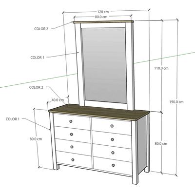 Dresser with Mirror, CD09-0