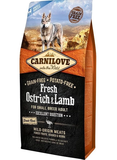 CARNILOVE Fresh Ostrich & Lamb for Small Breed Adult Dogs 6kg-0
