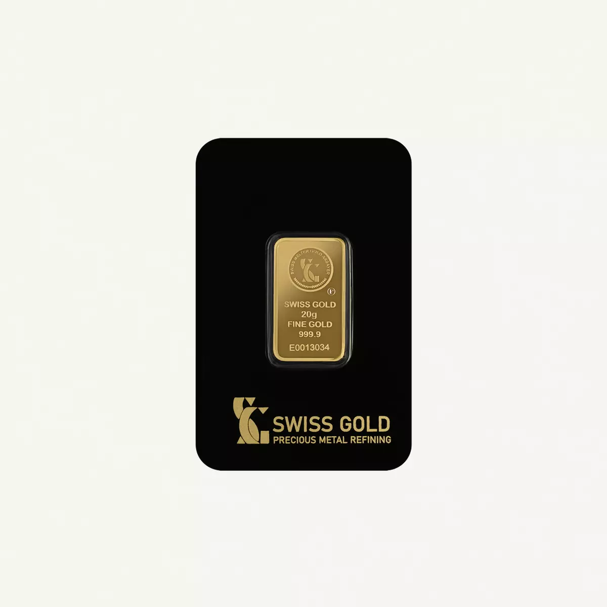 Swiss Gold Minted Gold Bar 20g 24K (999.9%) Pure Gold