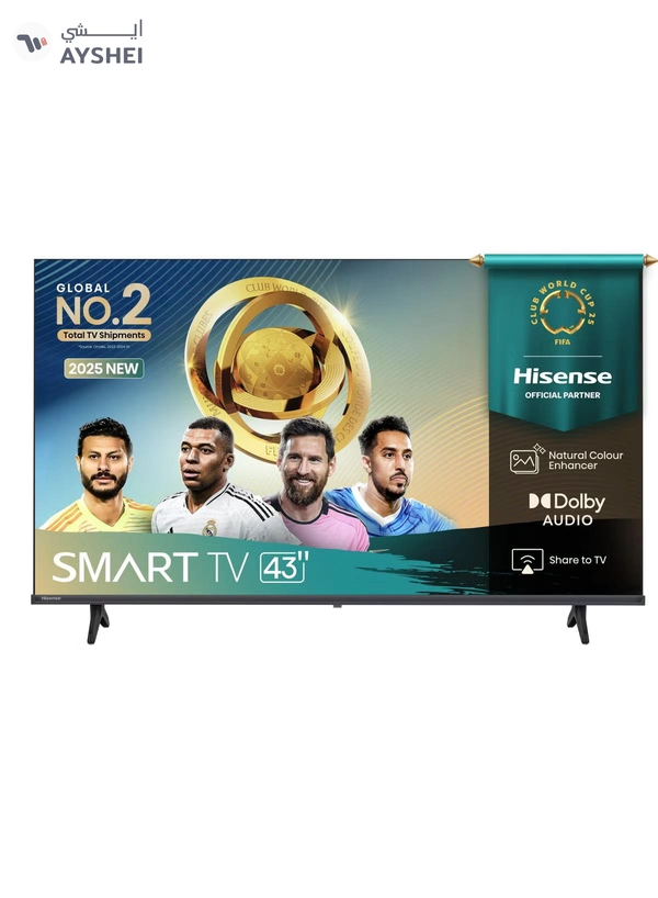 Hisense 43 inch 2K FHD Smart TV HDMI 2 USB 2 43A4Q black