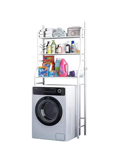 LeoStar Multi-Layer Laundry Rack for Washing Machine | Heavy-Duty Over-Washer Storage Organizer | Adjustable Shelves for Detergents, Towels & Bathroom Essentials | Space-Saving Laundry Room Shelf | Durable Steel Frame Design-2