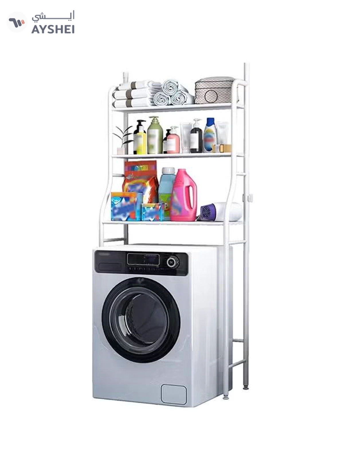 LeoStar Multi-Layer Laundry Rack for Washing Machine | Heavy-Duty Over-Washer Storage Organizer | Adjustable Shelves for Detergents, Towels & Bathroom Essentials | Space-Saving Laundry Room Shelf | Durable Steel Frame Design-2-2