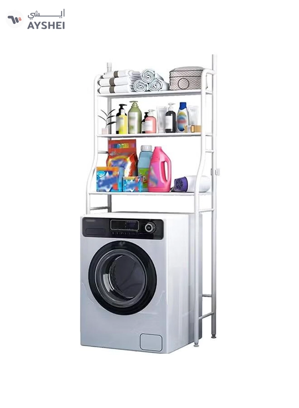 LeoStar Multi-Layer Laundry Rack for Washing Machine | Heavy-Duty Over-Washer Storage Organizer | Adjustable Shelves for Detergents, Towels & Bathroom Essentials | Space-Saving Laundry Room Shelf | Durable Steel Frame Design