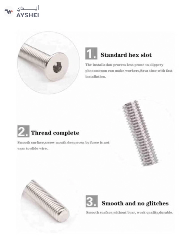 ABBASALI Stainless Steel Flat Head Socket Screws