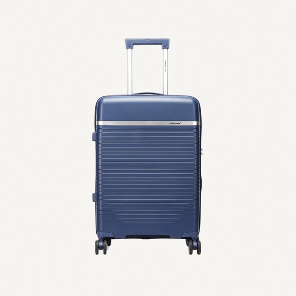 British Traveller 3-Piece Polypropylene Luggage Set | 20”, 24”, 28” Lightweight Suitcases with 360° Spinner Wheels, TSA Lock, Water & Scratch Resistant | Durable Hard Shell Trolley Bags with Telescopic Handle - Blue