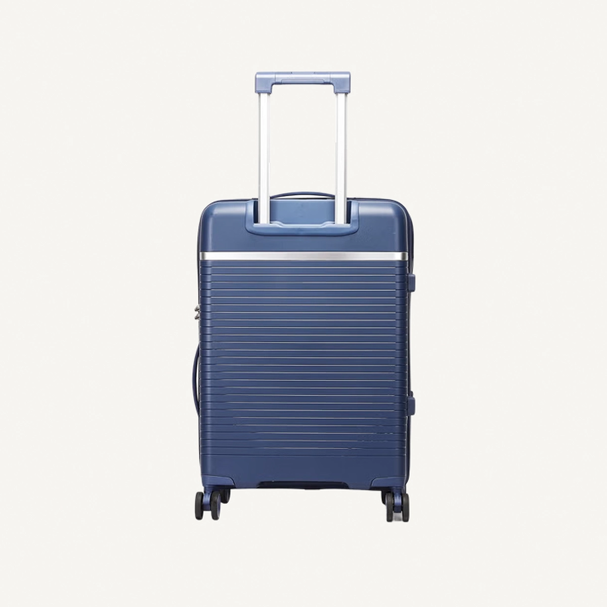 British Traveller 3-Piece Polypropylene Luggage Set | 20”, 24”, 28” Lightweight Suitcases with 360° Spinner Wheels, TSA Lock, Water & Scratch Resistant | Durable Hard Shell Trolley Bags with Telescopic Handle - Blue-5-5