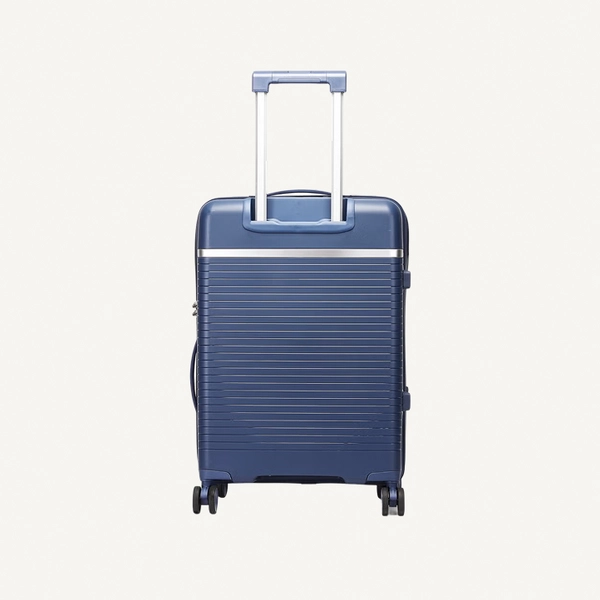 British Traveller 3-Piece Polypropylene Luggage Set | 20”, 24”, 28” Lightweight Suitcases with 360° Spinner Wheels, TSA Lock, Water & Scratch Resistant | Durable Hard Shell Trolley Bags with Telescopic Handle - Blue