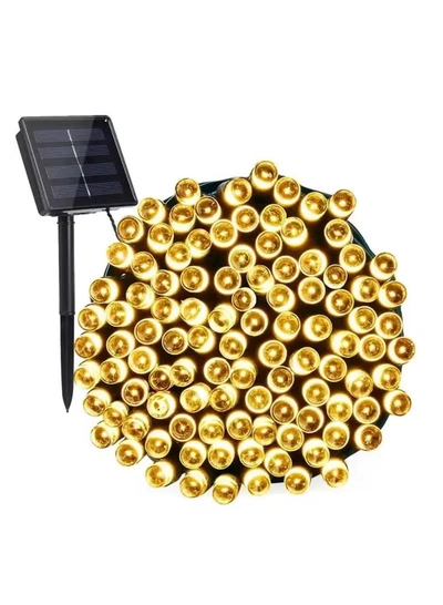 Yuwell Solar Light String LED Decorative Light Solar Powered Fairy Lights 50 Meter 240 LED Multi Modes And Remote Control Light Solar Outdoor Light String Lights For Home And Outdoor Decoration Warm White-0