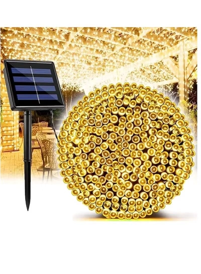Yuwell Solar Light String LED Decorative Light Solar Powered Fairy Lights 50 Meter 240 LED Multi Modes And Remote Control Light Solar Outdoor Light String Lights For Home And Outdoor Decoration Warm White-2