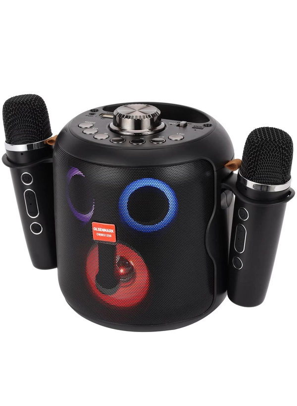 Olsenmark Portable Karaoke Speaker- OMMS1298/ with 2 Mic, USB, TF, Bluetooth, AUX, Wi-Fi Function/ 10 m Range