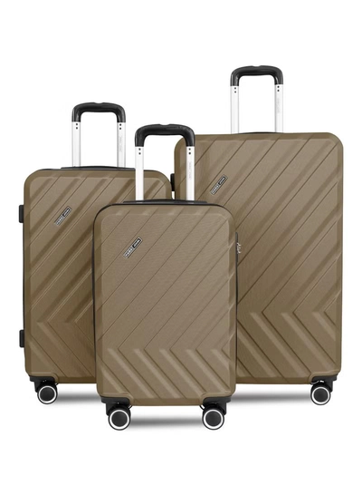 PARAJOHN Prisma Series Set of 3 Luggage | Lightweight Small 10KG, Medium 20KG & Large 30KG ABS 4 Wheels Trolley Hardsided Travel Suitcase - Gold-0