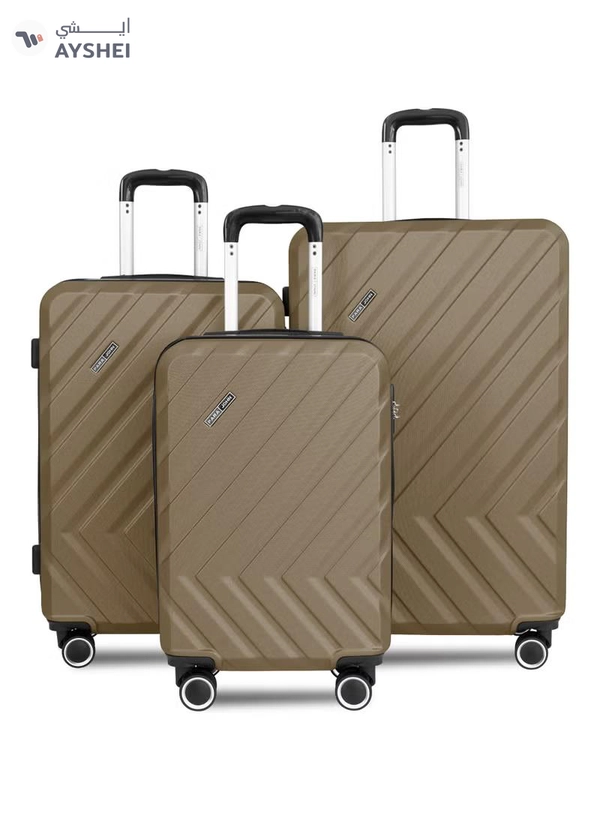 PARAJOHN Prisma Series Set of 3 Luggage | Lightweight Small 10KG, Medium 20KG & Large 30KG ABS 4 Wheels Trolley Hardsided Travel Suitcase - Gold