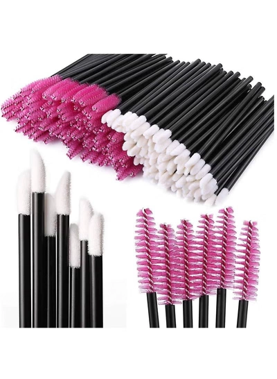ORiTi 100 Disposable Mascara Wand Spoolies and Lip Brushes, Lipstick Lipgloss Applicator -0