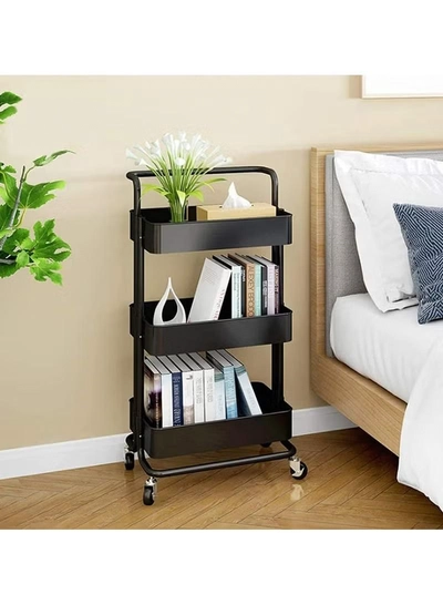 DubaiGallery 3 Tier Metal Utility Multipurpose Trolley Organizer Cart With Wheels For Office, Kitchen Bathroom Bedroom-1