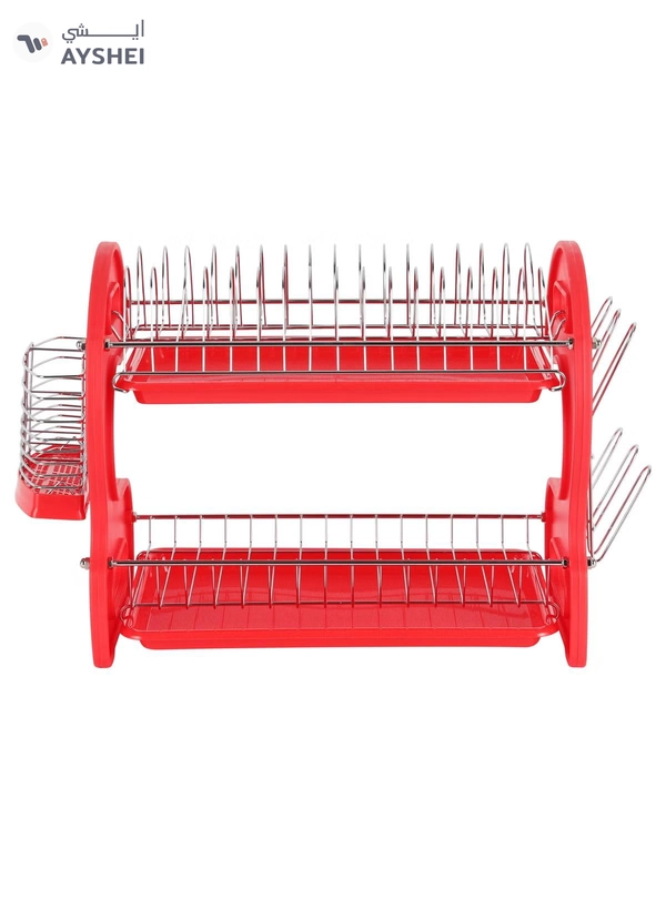 Delcasa 2Layer SS Dish Rack +Glass⋓ Holder
