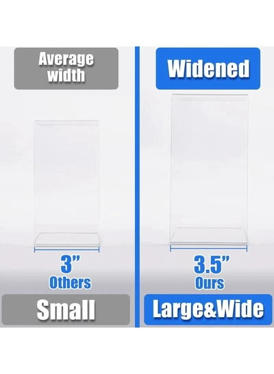 Eworld Set of 8 Clear Acrylic Risers for Display, Large Rectangular Tiered Stands, -3