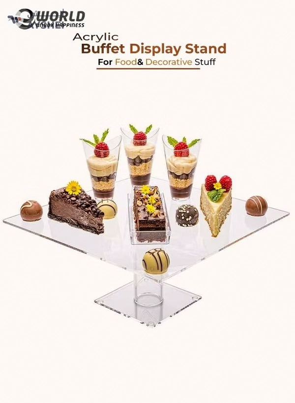 Eworld Acrylic Food Buffet Display Stand and Serving Tray