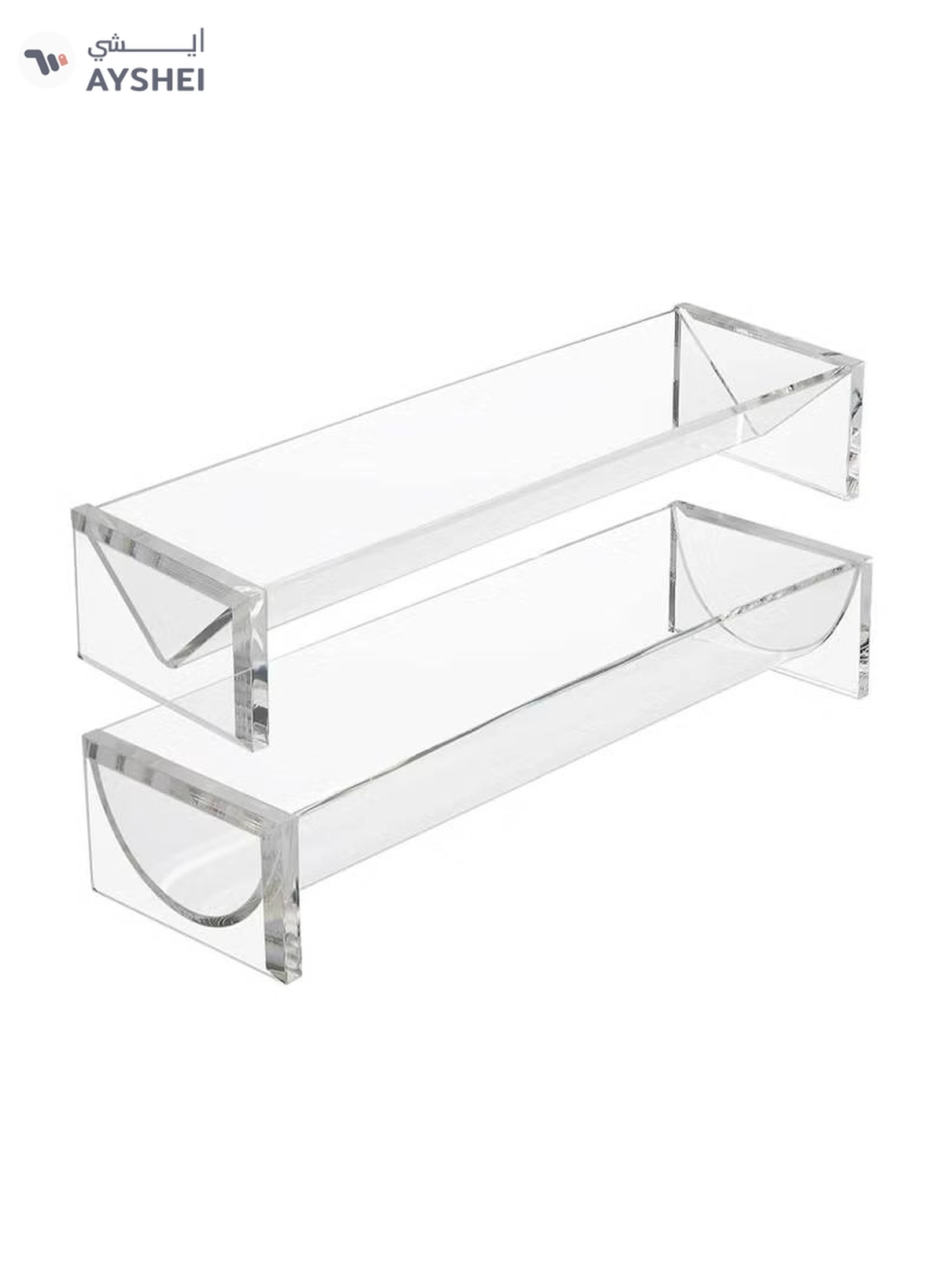 Eworld Sturdy Rectangular Acrylic Tray for serving Biscuits, Cracker Holder Stand, Pack of 2-2-2