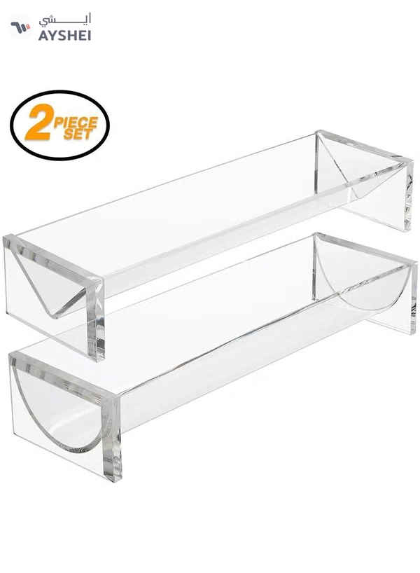 Eworld Sturdy Rectangular Acrylic Tray for serving Biscuits, Cracker Holder Stand, Pack of 2
